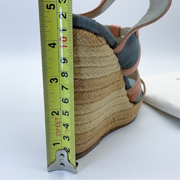 Balenciaga Denim and Leather Trim Gladiator Wedge Espadrille Sandal - Picture 13 of 14